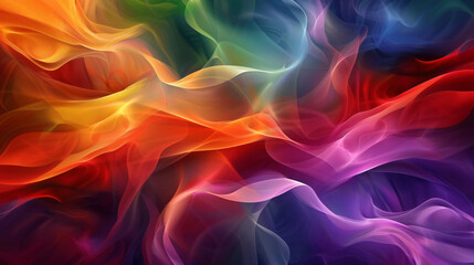 Obraz premium Abstract colorful background with flowing lines and curves, vibrant colors, soft lighting, and a sense of movement. Abstract design wallpaper for artistic expression or creative projects. The design f