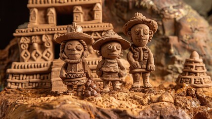 Modelling clay characters. Discovering an Inca temple