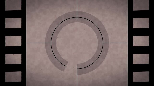 countdown circle line old film noise glitch background