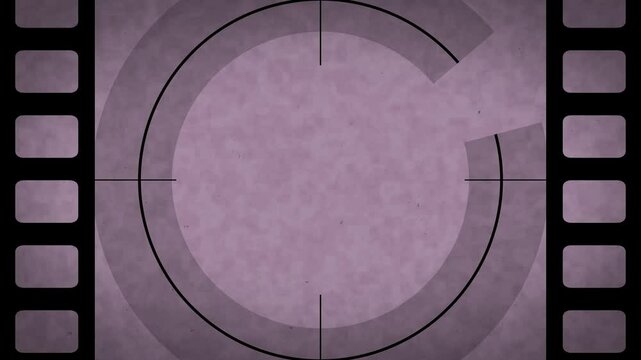 countdown circle line old film noise glitch background