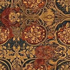 Seamless medieval pattern, ornament, texture, background.