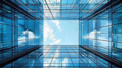 Modern architectural glass facade