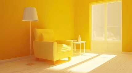 Sunlight Streaming into a Yellow Room