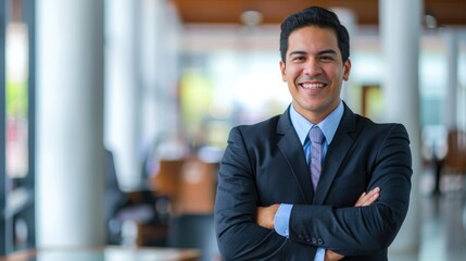 Obraz premium Executive And Associate. Portrait of a Smiling Business Man and Legal Face in Office Setting for Corporate Law Success