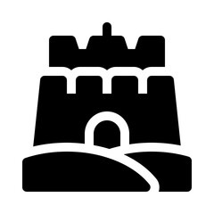 sand castle glyph icon