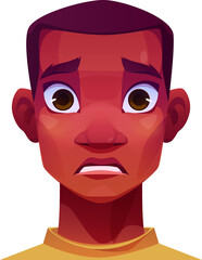 Scared African Man Face