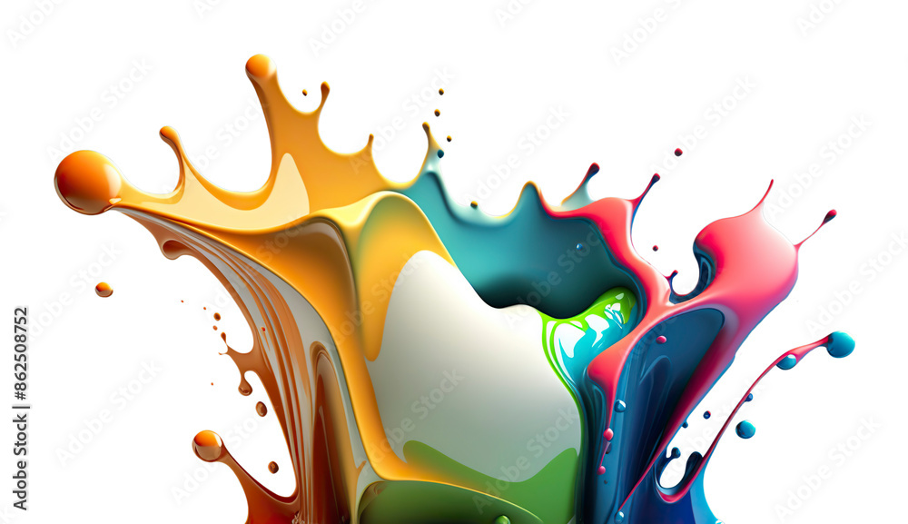 Canvas Prints colorful paint splash. rainbow colors. isolated design element on the transparent background. genera