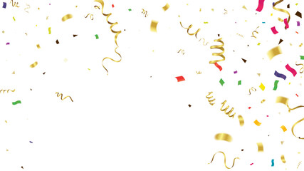 Color Confetti Isolated On White Background. Celebrate Vector Illustration