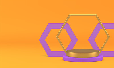 Luxury 3d geometric shapes podium mock up for product show realistic vector illustration