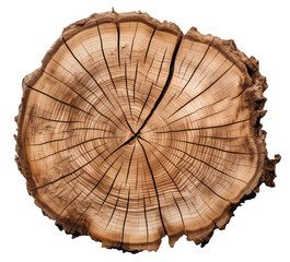Old piece table of tree stump isolated on transparent background