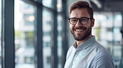 Obraz premium The man smiling in office