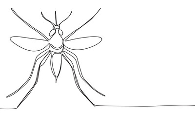 Mosquito one line continuous. Line art Mosquito . Hand drawn vector art.