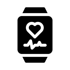 fitness watch glyph icon