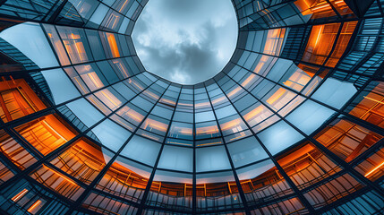 Naklejka premium Modern architectural glass facade