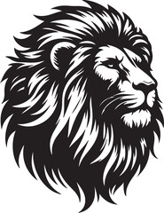 Obraz premium Lion head vector image front view on whit background.