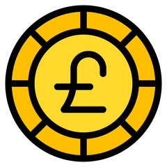 pound sterling, coin, currency, money, cash Icon