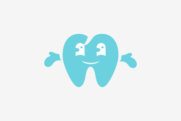 Illustration vector graphic of funny smile teeth dental face. Good for logo