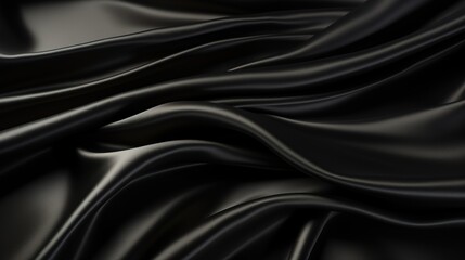Fototapeta premium Black shiny fabric texture background