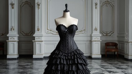 black gothic dress on a mannequin