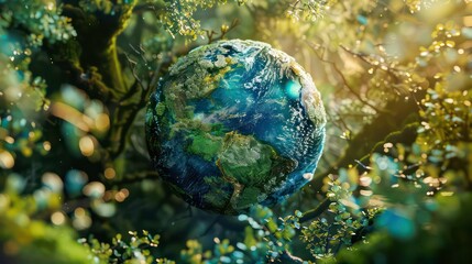 Artistic image of mother earth. World environment and mother earth day concept. Generative AI