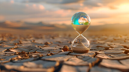 hourglass countdown time to stop climate change 