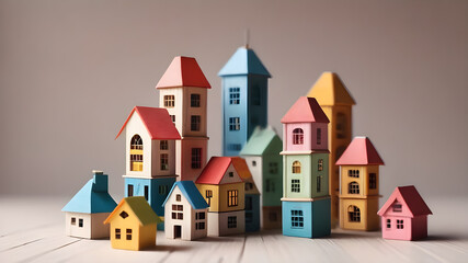 House model. Property home and real estate insurance concept. miniature model house. Mortgage concep. AI generated image, ai..