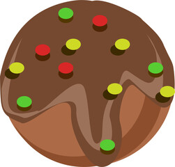 illustration of a cake with chocolate