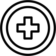 Obraz premium cross, pharmacy, doctor, health care, first aid Icon