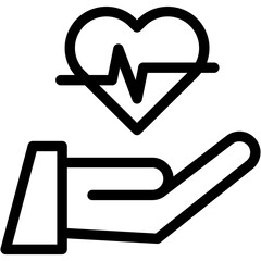 care, hands, heart, insurance, life insurance Icon