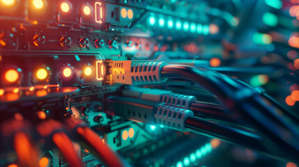 Connecting network cables to computer server