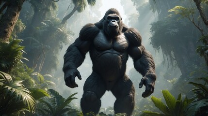 gorilla in the jungle