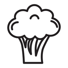 Broccoli Vector Line Icon Design