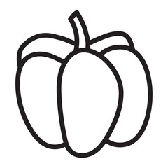 Bell Pepper Vector Line Icon Design
