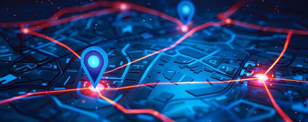 smart city public transportation control and mobile app to order taxi to destination or location and directions tracking GPS system concepts as wide banner with copyspace area