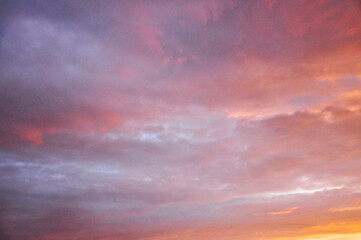 sunset over the clouds