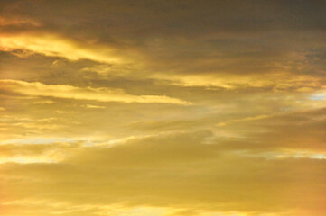 sunset over the clouds