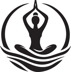 Yoga logo icon silhouette vector art design