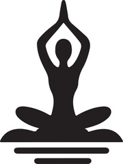 Yoga logo icon silhouette vector art design