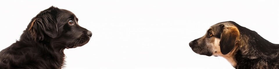 Smiling Dog with Puppies, Isolated on White Background, Generated by AI