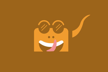 Illustration vector graphic of funny lizard face with sunglasses. Good for logo