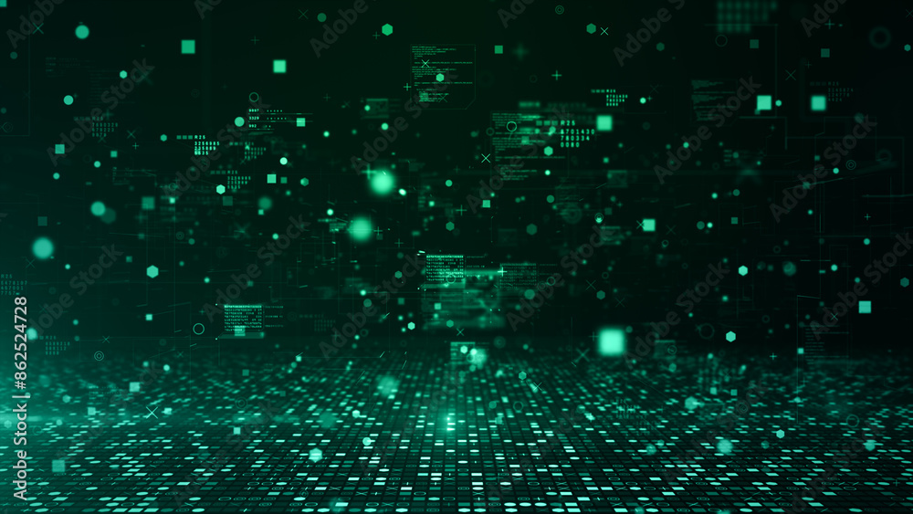 Poster digital cyberspace technology abstract background, technology digital data network connection backgr