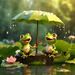 Fototapeta premium frog on the leaf