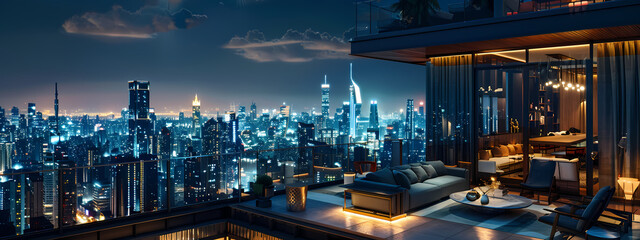 Obraz premium Urban Rooftop View