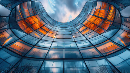 Naklejka premium Modern architectural glass facade