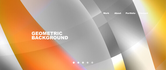 Bright multicolored geometric abstract shapes. Minimal trendy simplicity concept. Modern overlapping forms