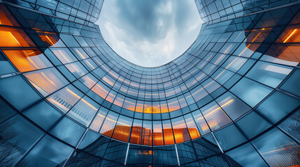 Naklejka premium Modern architectural glass facade