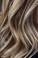 Naklejka premium Closeup of blonde wavy hair showcasing texture and highlights