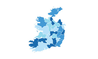 Obraz premium Map of ireland isolated modern colorful style. for website layouts, background, education, precise, customizable, Travel worldwide, map silhouette backdrop, earth geography, political, reports.