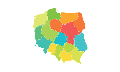 Poland map isolated modern colorful style. for website layouts, background, education, precise, customizable, Travel worldwide, map silhouette backdrop, earth geography, political, reports.