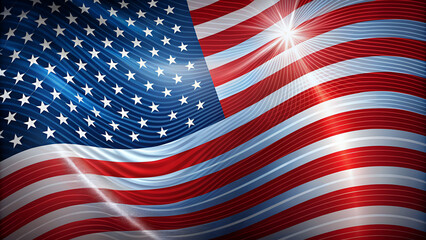 American flag wavy abstract background. Vector illustration.